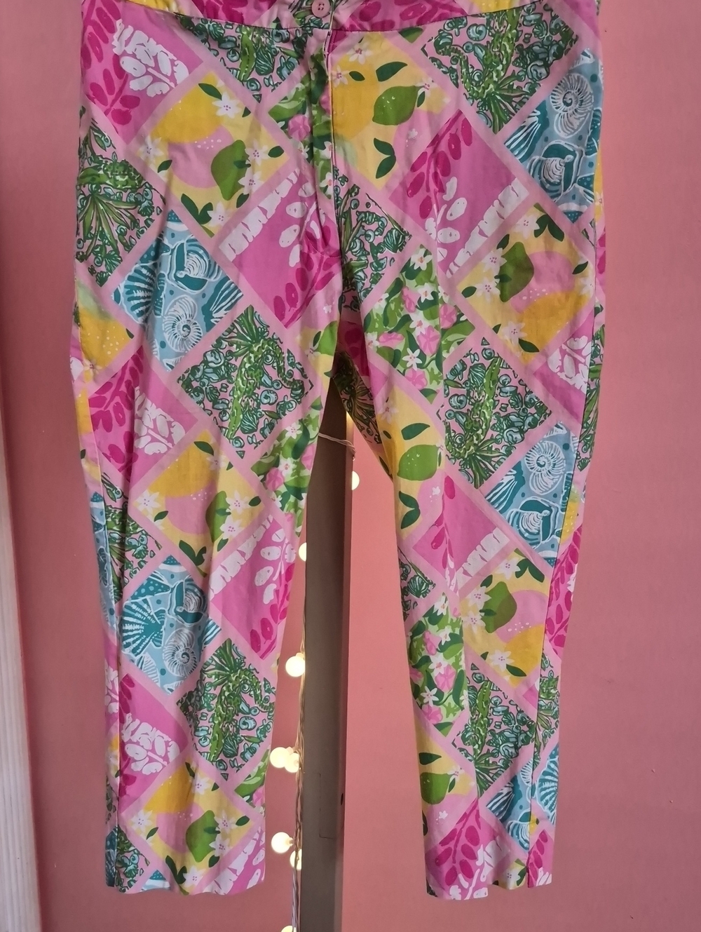 Vintage LIlly Pulitzer Colorful Floral Patchwork Capri Pants - Bright Multicolor